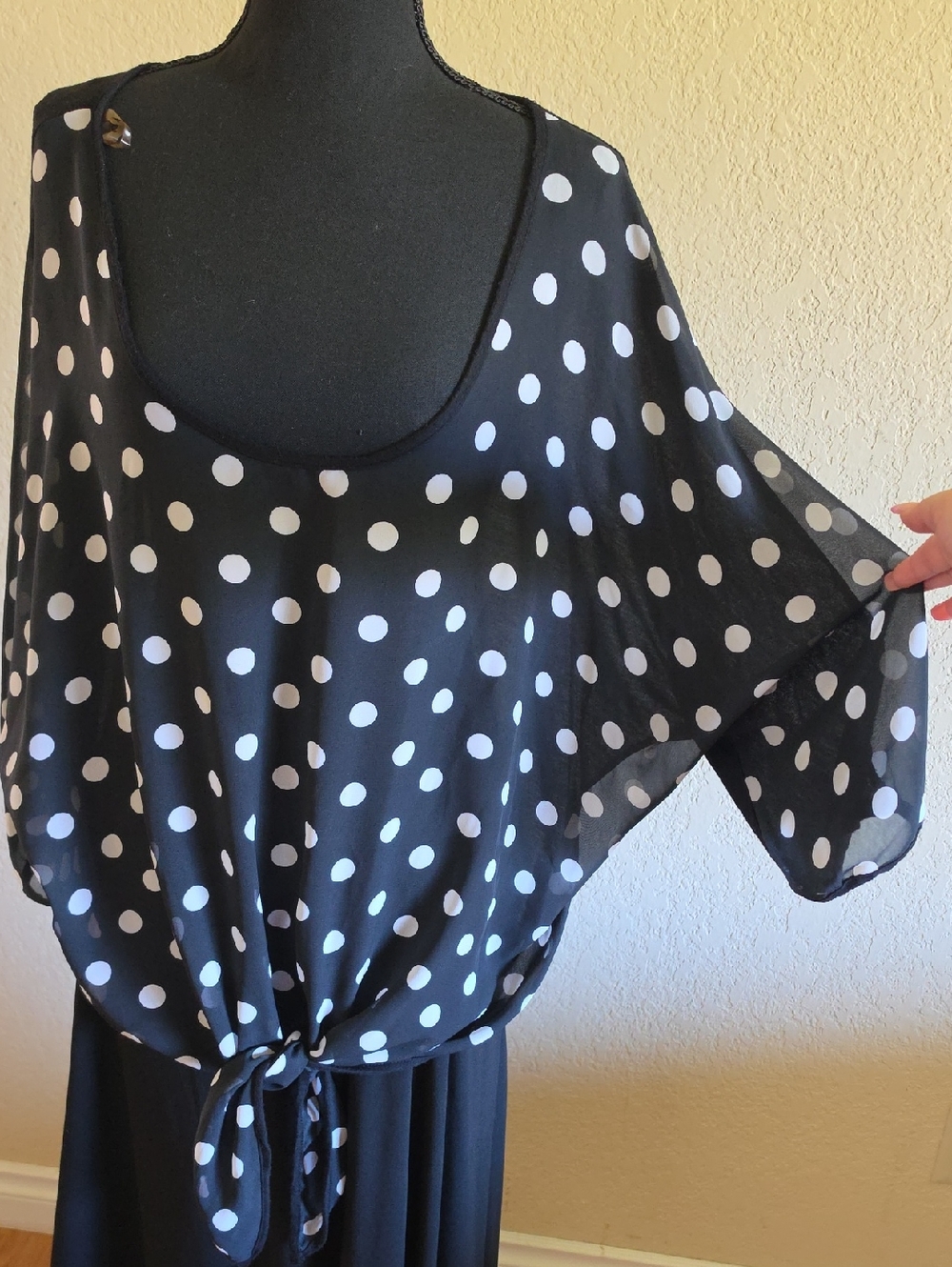Polka Dot Tie Front Blouse